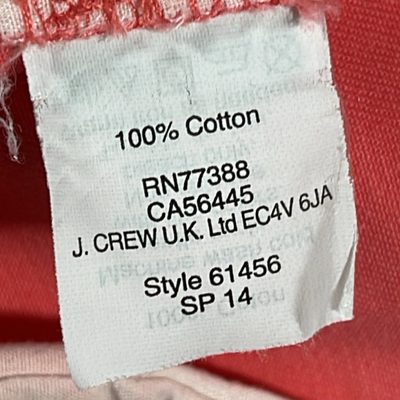 J. Crew womens bright pink flat front 3" inseam chino shorts - size 4 - Picture 6 of 9